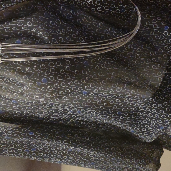 Cute little floral pattern sheer button front dress with synch stretch waist - Picture 2 of 6